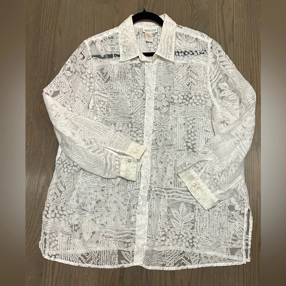 See-through button down blouse/shirt - Picture 4 of 10
